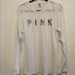 PINK Bling Long Sleeve Tee Large